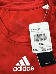 Adidas Men’s Creator Short Sleeve T Shirt Red EK0092 Size XXL 2XL NWT Fast Ship