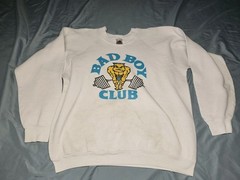 Vintage Bad Boy Club T Shirt Mens Large White Lifting Gym Muscle