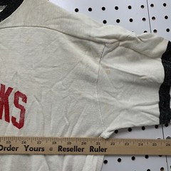 Vintage Minor Hawks Hockey Jersey Mens Large Beige TRUE Vintage Made uSA