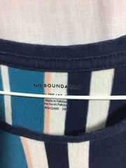 Brooklyn Blue Striped XL Cotton Embroidered T Shirt T13