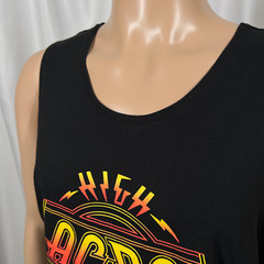 AC/DC Men’s Small Black Yellow Retro High Voltage Tank Top Sleeveless T-Shirt