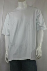Big and Tall Men Heavy Weight Plain T-shirts S/S Cotton White XLT-5XLT