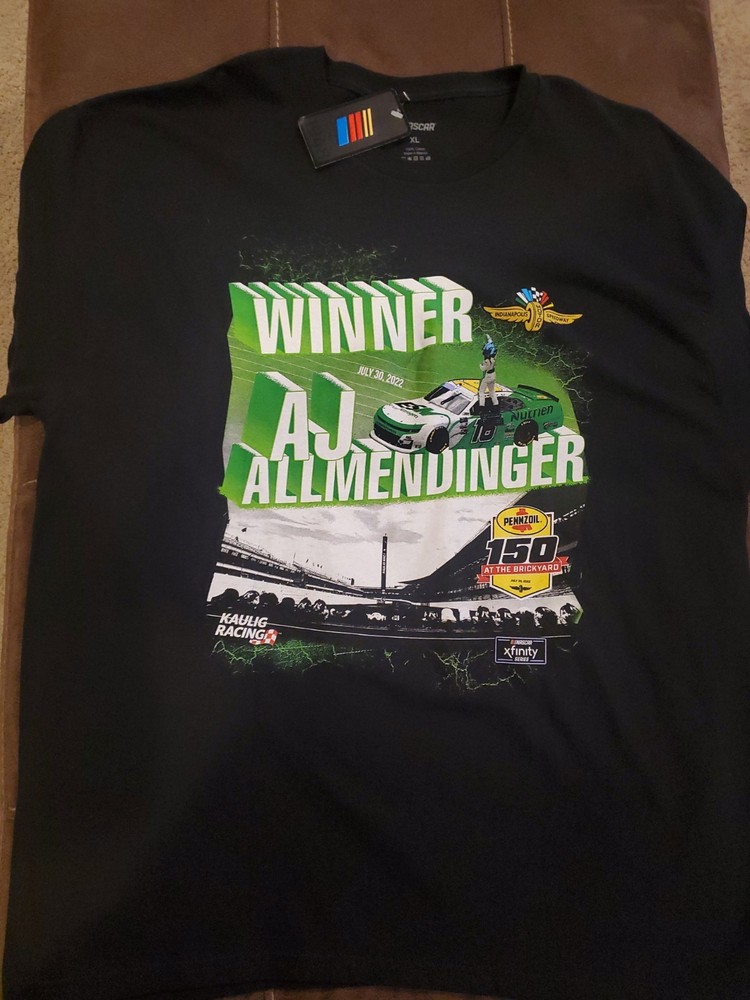 AJ Allmendinger #16 Nascar 2022 INDY Brickyard 150 Win Shirt Kaulig Racing NEW