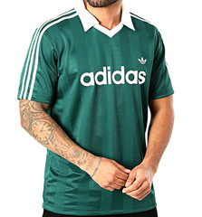 NEW MEN’S ADIDAS ORIGINALS TREFOIL POLY COLLAR TEE SHIRT ~SIZE LARGE #KE358G