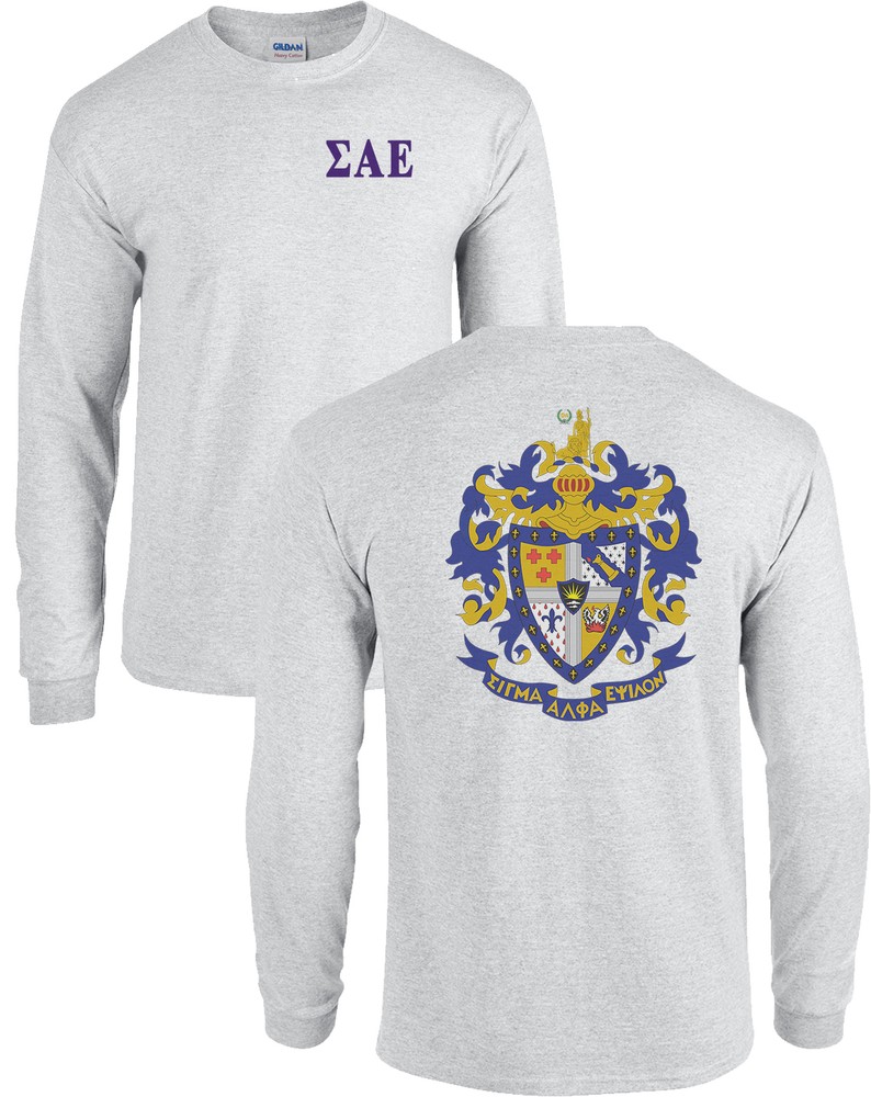 Sigma Alpha Epsilon Fraternity Crest Long Sleeve SAE Shirt – NEW