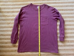 Velva Sheen Long Sleeve Pocket Tee Large Garment Dyed Plum