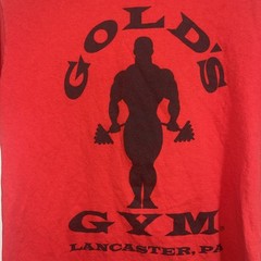 Gold’s Gym Lancaster PA Shirt Medium Red Black Short Sleeve
