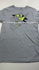 Nike 3BRAND Graphic Logo T-Shirt Gray Youth L Crew Neck Short Sleeve Knit