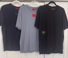 HUGO HUGO BOSS MEN’S XL T-SHIRTS LOT OF 3 COTTON LOGO STREETWEAR CASUAL TREND
