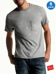 Hanes Men’s FreshIQ® ComfortSoft® Dyed Assorted Colors Pocket T-Shirt 8-Pack