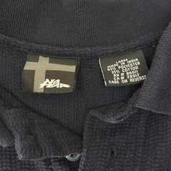 Vintage Y2k No Fear Striped Polo Shirt Men Size L Skater Grunge 90s Pickleball