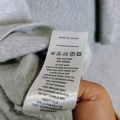 NN07 No Nationality Tee Men’s L Heather Gray Waffle Knit Crew Neck Long Sleeve