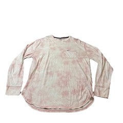 Hollister Must Have Collection Mens L Long Sleeve Crew Neck T Shirt Pink Tie Dye