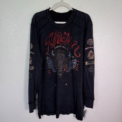 Affliction Thermal Shirt Mens 4X Dakota Hills Reversible Tee Live Fast Y2K NEW