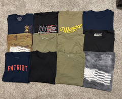LOT Of 12 Grunt Style T Shirts Size 2XL XXL American Flag Military