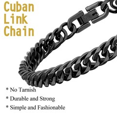 2PCS Cuban Link Bracelet, Black Sturdy 316L Stainless Steel Cuban Link Chain …