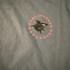 Maui And Sons Shark Long Sleeve Blue T-Shirt Size Medium Surf Skate Beach Logo
