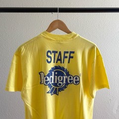 Vintage 1980/90’s Single Stitch Yellow Pedigree Graphic Tee Shirt – Large