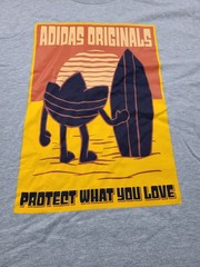 adidas Originals “Protect What You Love” Graphic Gray T-Shirt Mens Size Medium