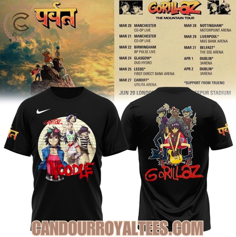 Gorillaz The Mountain Tour 2026 Uk 3D T-Shirt