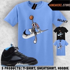 Just dunk it bugs Matching Tee Shirt To Match aj5s Black University Blue Sneaker