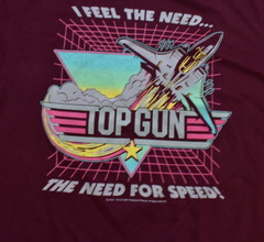Top Gun Mens I Feel The Need…The Need For Speed! Burgandy Shirt New Large