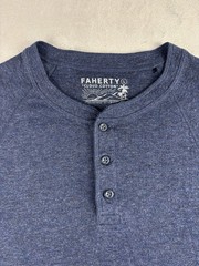 Faherty Cloud Cotton Henly Long Sleeve Pima Modal Raglan Navy Mens Large