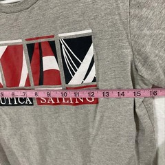 Nautica Shirt Mens XS Gray Sailing Flags Graphic Tee Tagless Nautical Patriotic