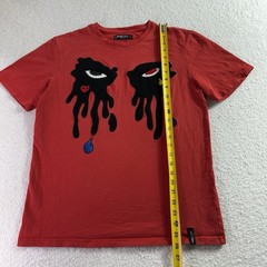 Roku Studio T-Shirt Men Size M Embroidered Tear Drop Eyes Deep Red