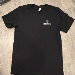 Bella + Canvas Black Double-Sided Graphic Tee, Crew Neck Short Sleeve, M