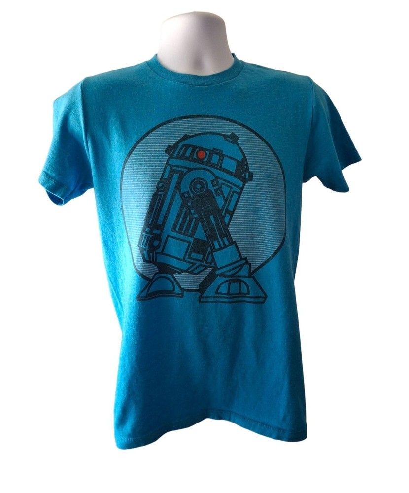 Star Wars R2-D2 Tee Small Blue Graphic T-Shirt 5th Sun Sci-Fi Retro Y2K