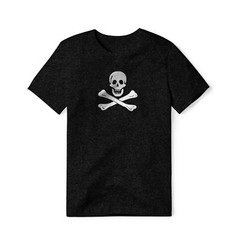 Jolly Roger Pirate Symbol (Bones), Cotton/Poly Blend Tee