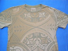 Hinano Tahiti T-Shirt Traditional Tahitian Design Green Shirt Size L