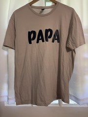 Papa Shirt Mens L Tan Gildan Softstyle Graphic Tee Custom Father’s Day Gift