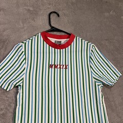 ASOS Shirt Mens XS Multicolor Stripe MMXIX Embroidered Crewneck Roman Numeral