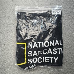Tee Luv National Sarcastic Society Shirt Mens 2XL Black Funny Graphic Tee Joke