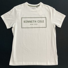 Kenneth Cole Graphic Tee shirt Men’s Size Large Raised Logo Moss Stone White NEW