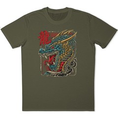 Japanese Dragon T Shirt Oriental Art Tattoo Streetwear Anime Mens Graphic Tee