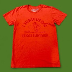 Texas Tee House I Survived A Texas Summer Shirt Small Orange T-Shirt Humor Retro