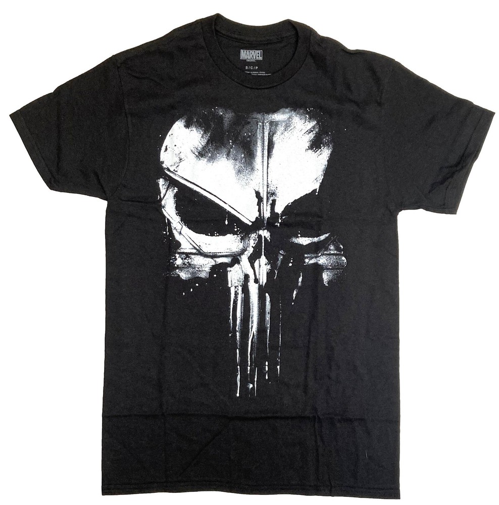 Marvel Punisher Dirty Skull Men’s Black T-Shirt New