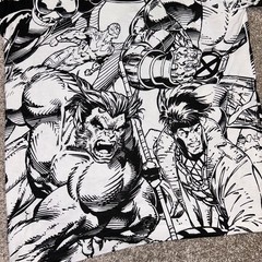 Vintage Marvel X-Men All Over Print Tshirt Wolverine Beast Storm Large Jim Scott