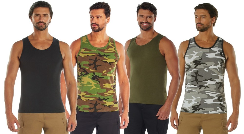 Camo and Colored Tank Tops Shirts Sleeveless Muscle Tanktop Tees T-Shirts NEW!