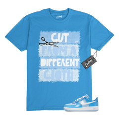 Air Force 1 Psychic Blue University Patent White LV8 T Shirt to Match CUT
