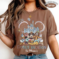 Custom Disney Family Vacation 2026 Comfort Colors Shirt Mickey Friends Castle Te