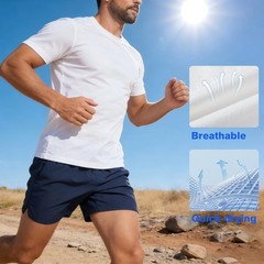 3 Pack Men’s Quick Dry Short Sleeve Crew Neck T-Shirt Breathable Moisture-Wic…