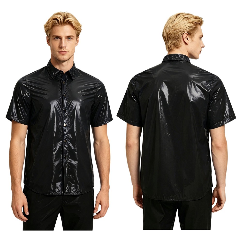 US Men Leak Proof Button Down Quick-drying Soft Lightweight Sleeve Solid Colour