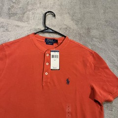 Polo Ralph Lauren Shirt Mens Small Red Featherweight Mesh Henley Tee T-Shirt
