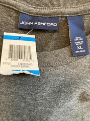 John Ashford Men’s Grey Solid Long Sleeve Crew Neck T-Shirt XL New