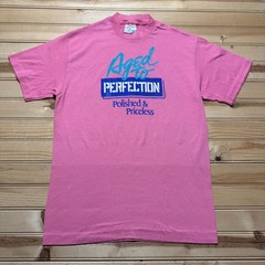 Vintage 80s Aged to Perfection Polished & Priceless T-Shirt USA Youth – Large