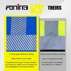 FONIRRA Safety Reflective High Visibility T Shirts for Men with Long Sleeve